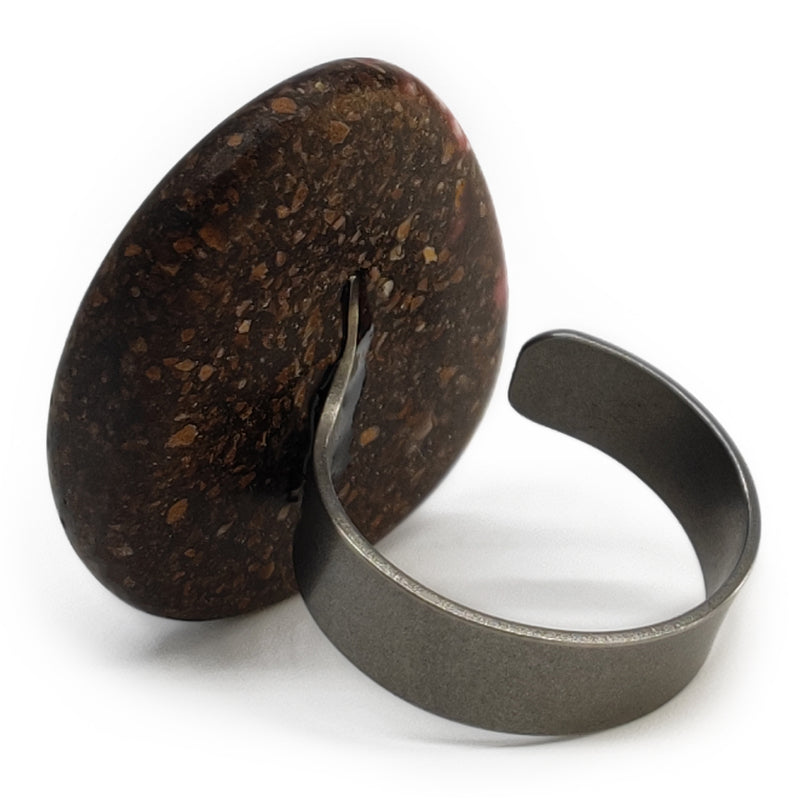 ANILLO CAFECITA - Hecho a mano - Ajustable - Posos de café, maíz blanco triturado, madera recuperada