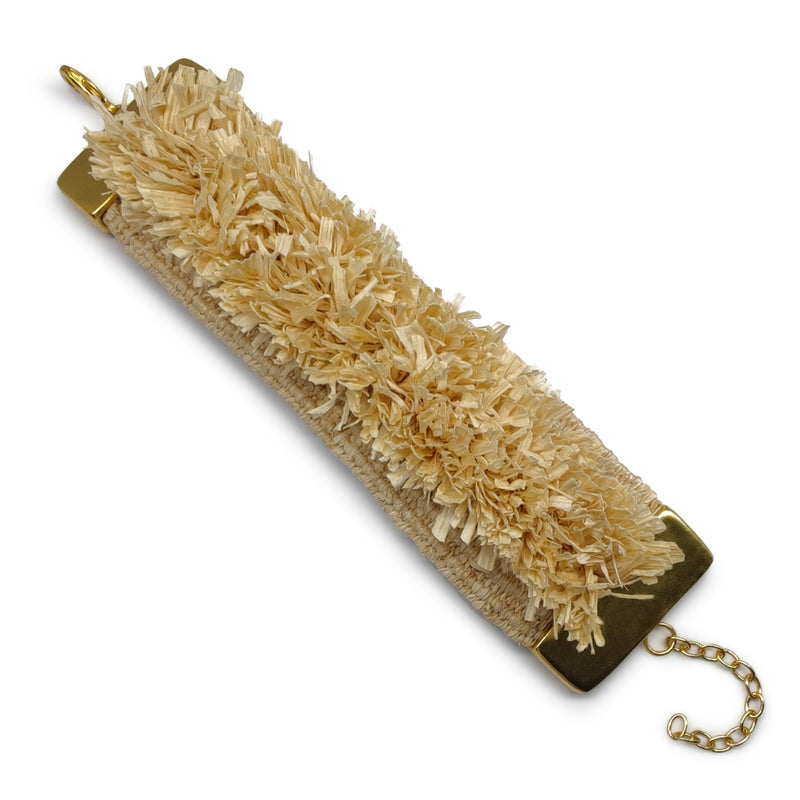 BRAZALETE MAÏZA - Hecho a mano - Bañado en oro de 24 quilates - Hojas de maíz