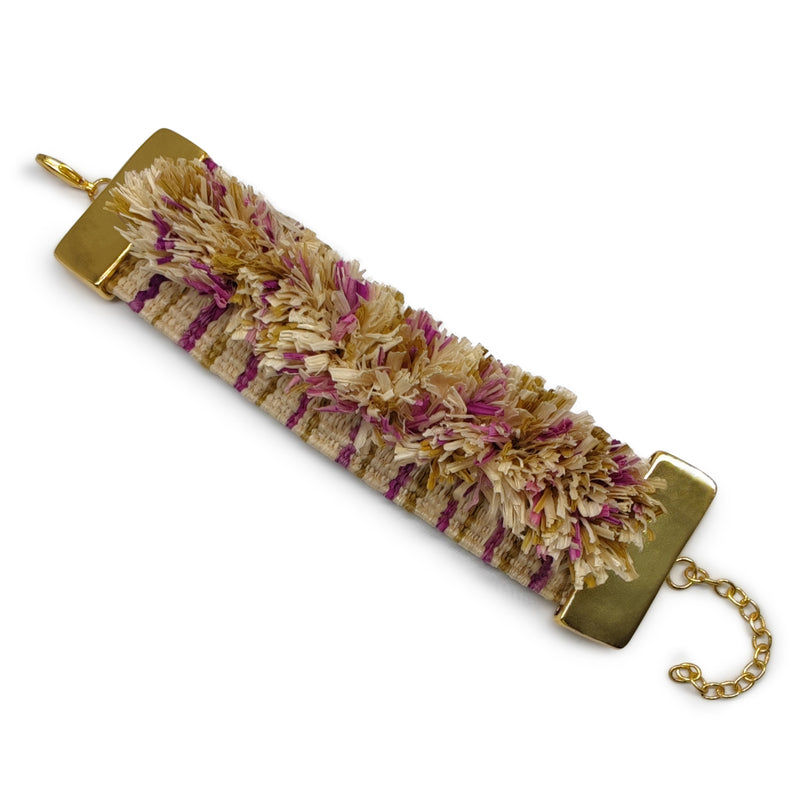 BRAZALETE MAÏZA - Hecho a mano - Bañado en oro de 24 quilates - Hojas de maíz
