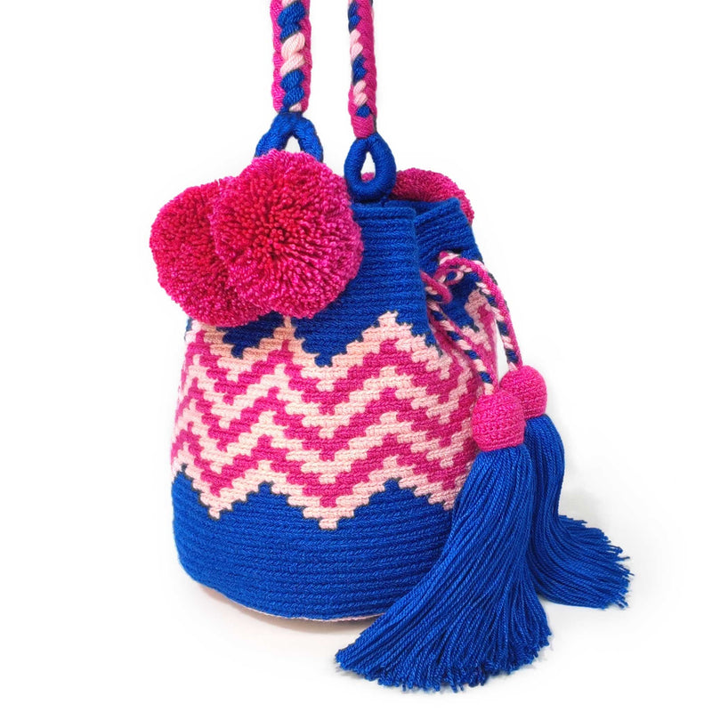 BOLSO WAYUU PALOMINO - Tamaño MINI - Tejido manualmente a ganchillo por mujeres de la comunidad indígena Wayuu en La Guajira (Colombia)