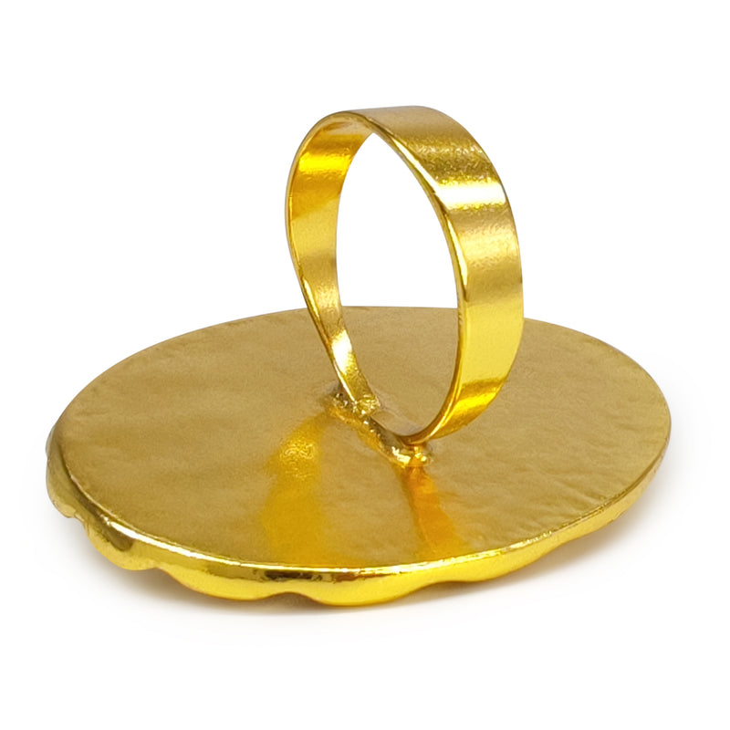 ANILLO ISLA - Hecho a mano - Bañado en oro de 24 quilates