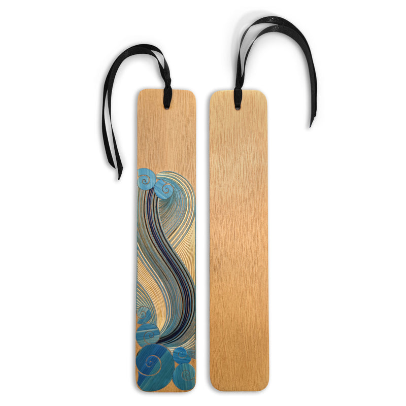 MARCAPÁGINAS AIRE - COLECCIÓN LOS CUATRO ELEMENTOS - El arte del tamo - Madera clara decorada con paja de trigo y cebada (enchapado en tamo)