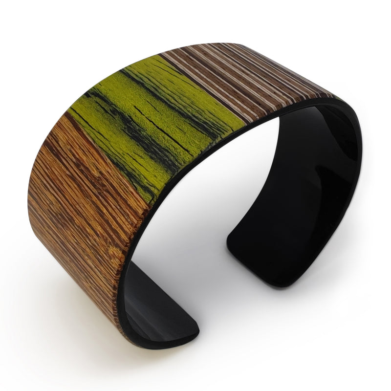 BRAZALETE ARBOREAL - Unisex - Hecho a mano - Chapa de madera natural
