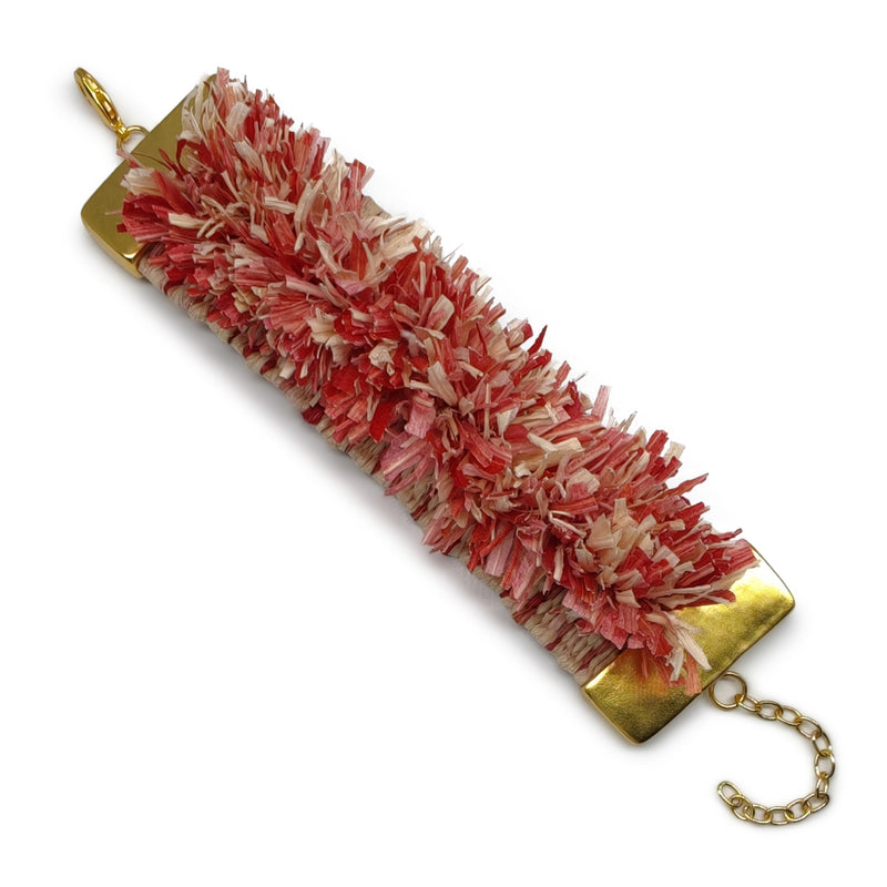 BRAZALETE MAÏZA - Hecho a mano - Bañado en oro de 24 quilates - Hojas de maíz