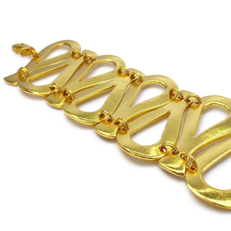 BRAZALETE SERPENTINO - Hecho a mano - Bañado en oro de 24 quilates