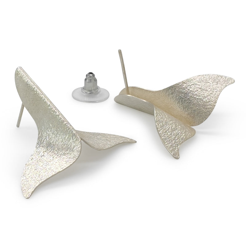 PENDIENTES MARINA WHALE TAIL - Hechos a mano - Plata