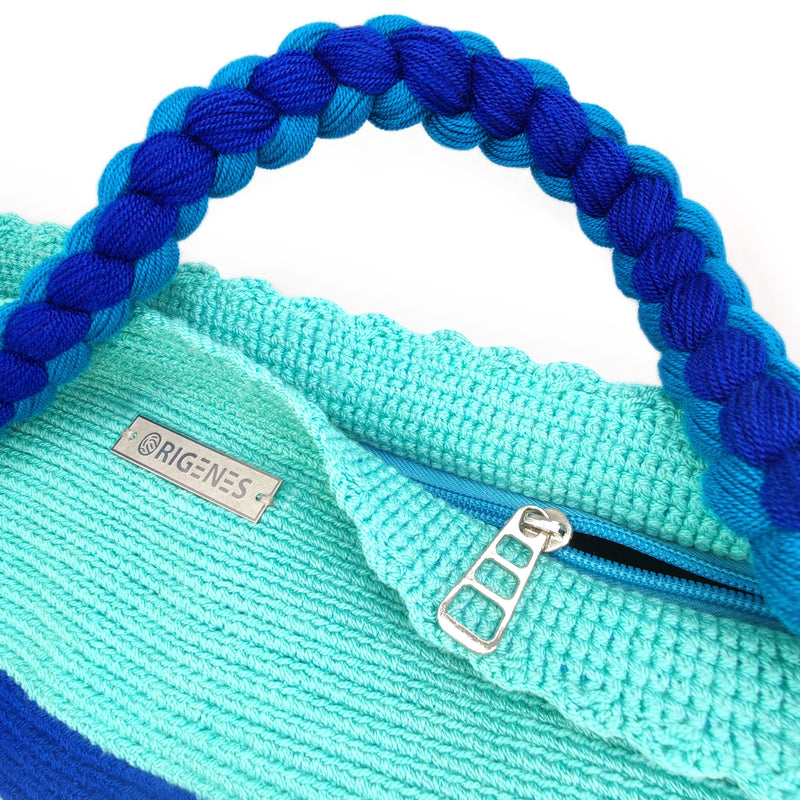 BOLSO WAYUU JOYACIA - Tamaño MEDIO - Tejido manualmente a ganchillo por mujeres de la comunidad indígena Wayuu en La Guajira (Colombia)