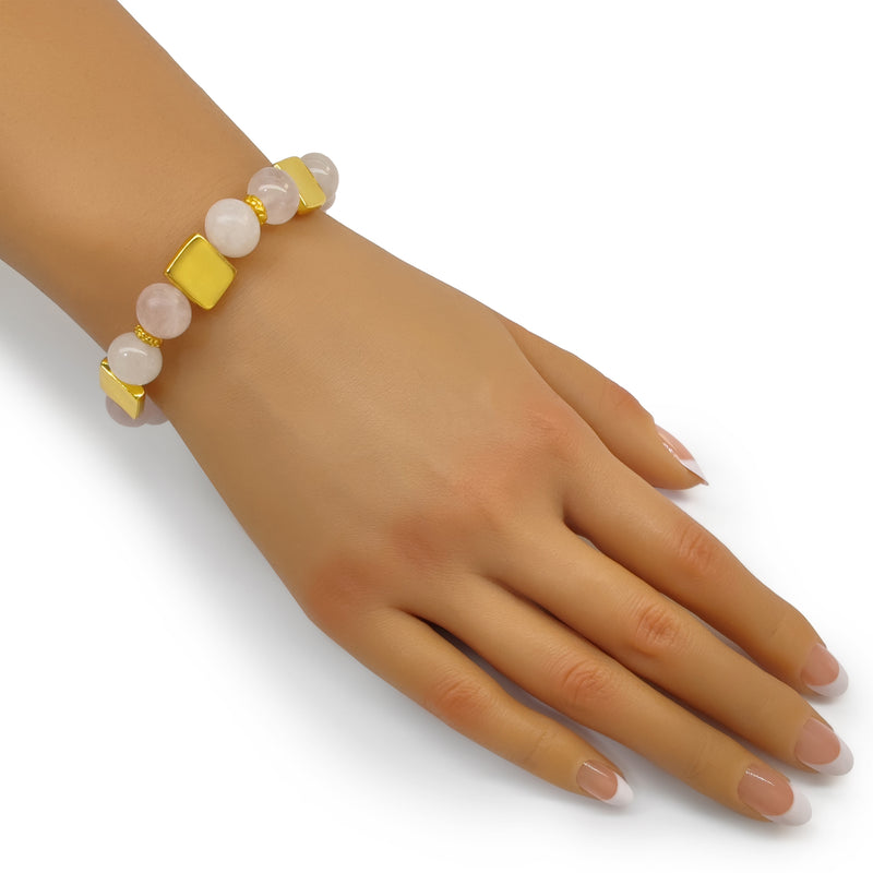 PULSERA QUIMBAYA - Hecha a mano - Bañada en oro de 24 quilates - Ágatas
