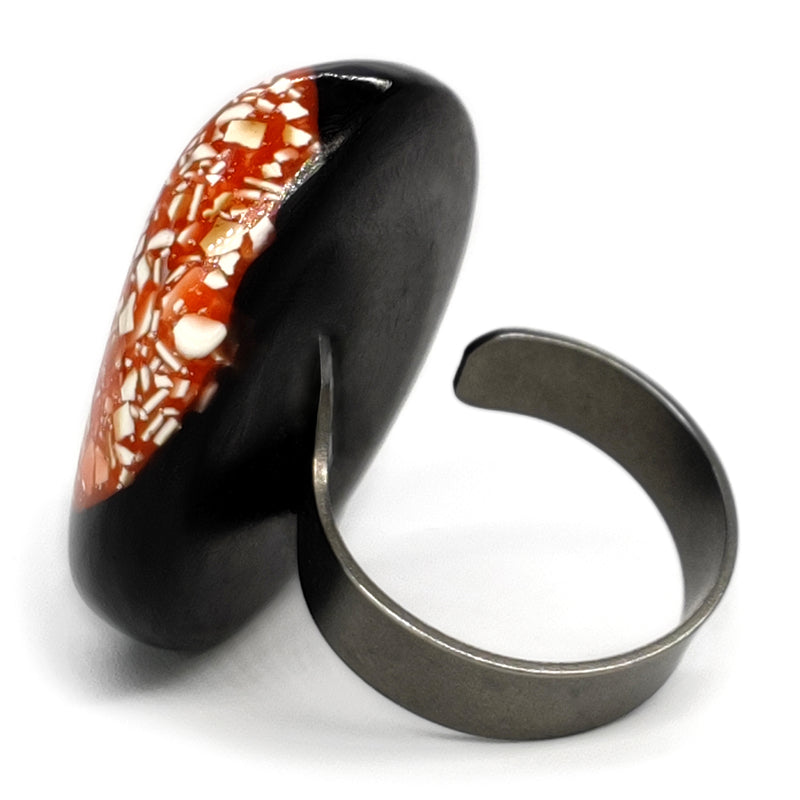 ANILLO NATÜA - Hecho a mano - Ajustable - Cáscaras de huevo trituradas