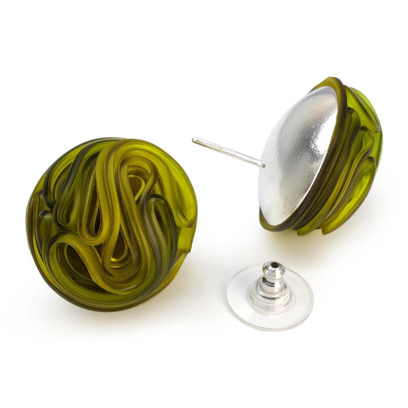 PENDIENTES ECOTOPIA - Hechos a mano - Plata de ley 925 - Plástico reciclado de los revestimientos de las tapas de botellas