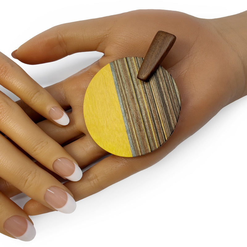 PENDIENTES WOODIE SOL - Hechos a mano - Madera contrachapada de 3 capas cruzadas
