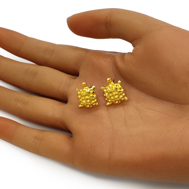 PENDIENTES TORTUGA - Hechos a mano - Bañados en oro de 24 quilates
