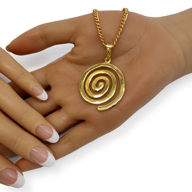 COLLAR ELDORADO ESPIRAL - Hecho a mano - Bañado en oro de 24 quilates