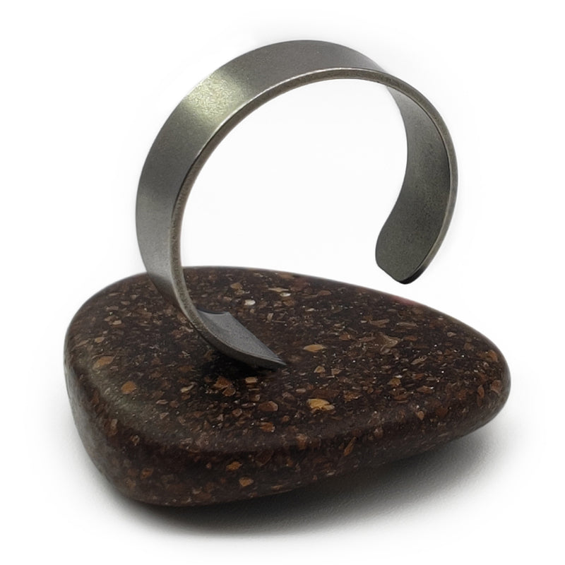 ANILLO CAFECITA - Hecho a mano - Ajustable - Posos de café, maíz blanco triturado, madera recuperada