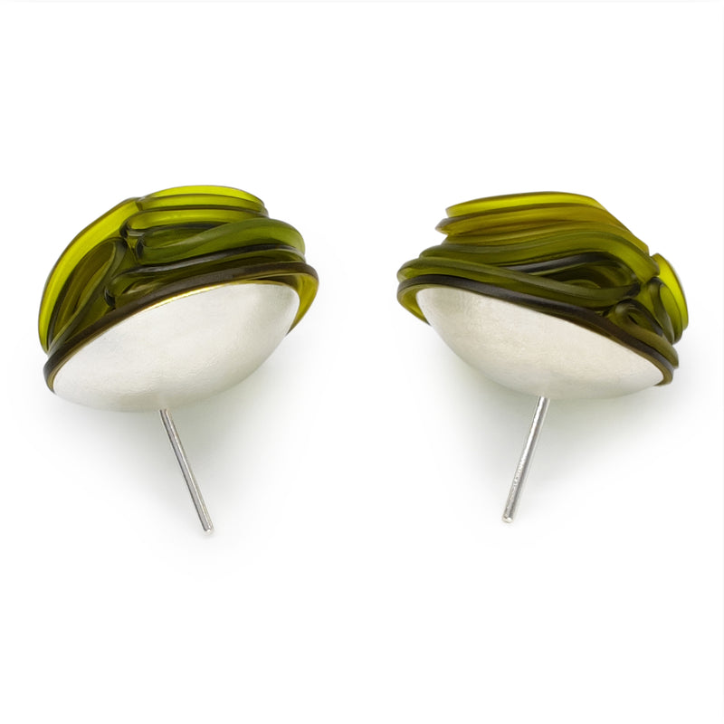 PENDIENTES ECOTOPIA - Hechos a mano - Plata de ley 925 - Plástico reciclado de los revestimientos de las tapas de botellas