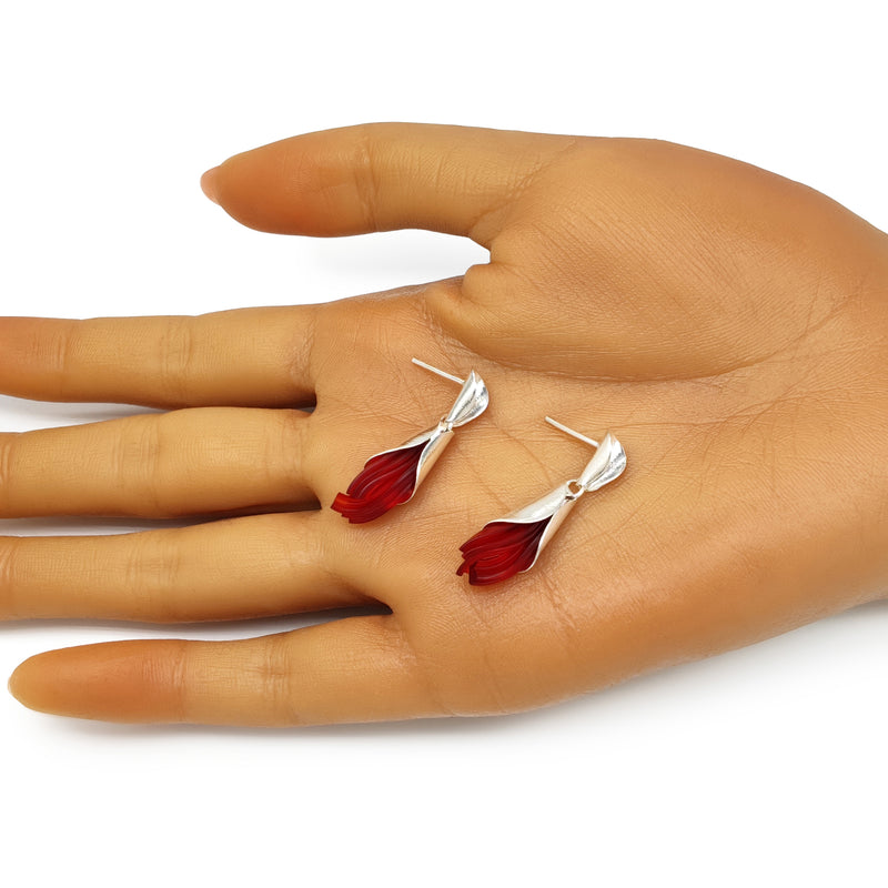 PENDIENTES ECOTHEA - Hechos a mano - Plata de ley 925 - Plástico reciclado de los revestimientos de las tapas de botellas