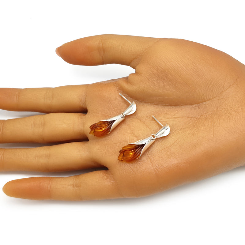 PENDIENTES ECOTHEA - Hechos a mano - Plata de ley 925 - Plástico reciclado de los revestimientos de las tapas de botellas