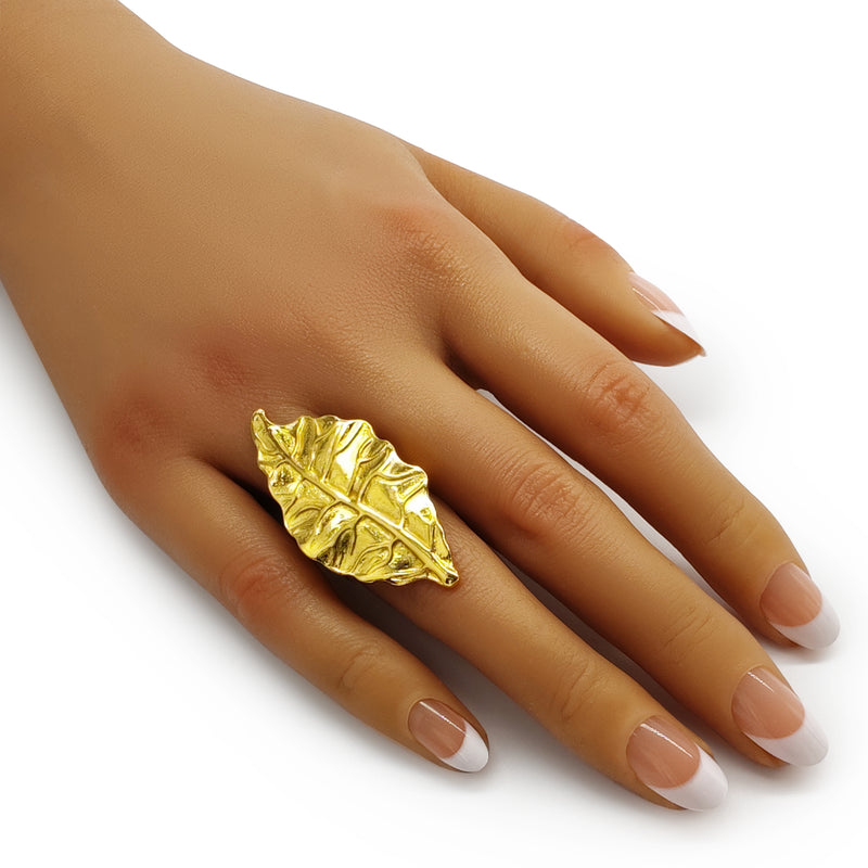 ANILLO FOLIA - Hecho a mano - Bañado en oro de 24 quilates