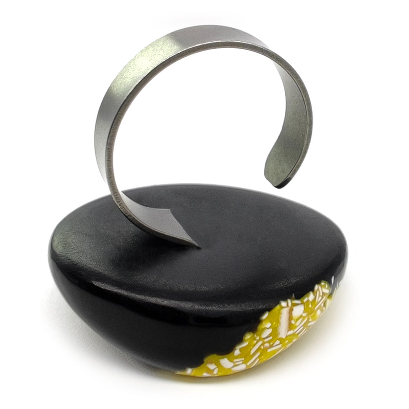 ANILLO NATÜA - Hecho a mano - Ajustable - Cáscaras de huevo trituradas, madera recuperada