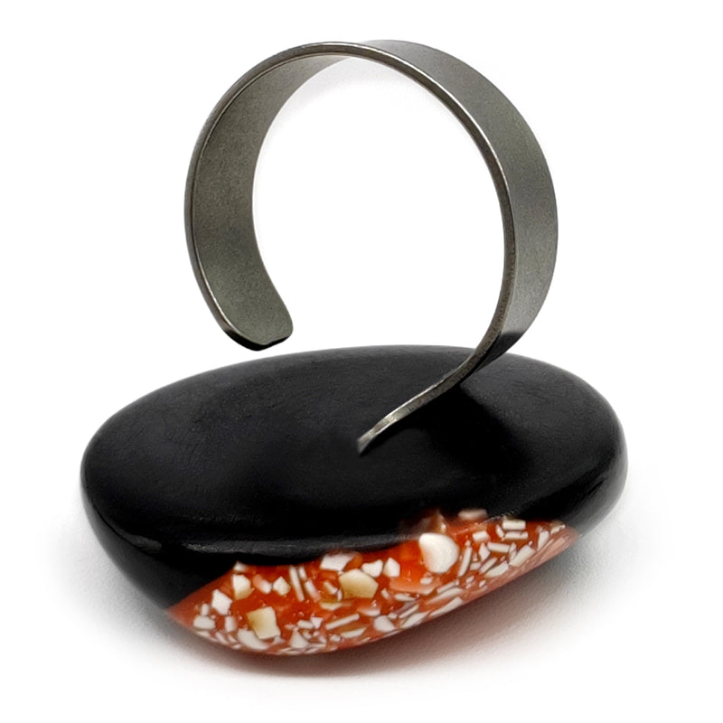 ANILLO NATÜA - Hecho a mano - Ajustable - Cáscaras de huevo trituradas