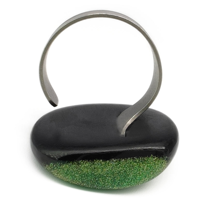 ANILLO NATÜA - Hecho a mano - Ajustable - Madera recuperada, polvo de bronce