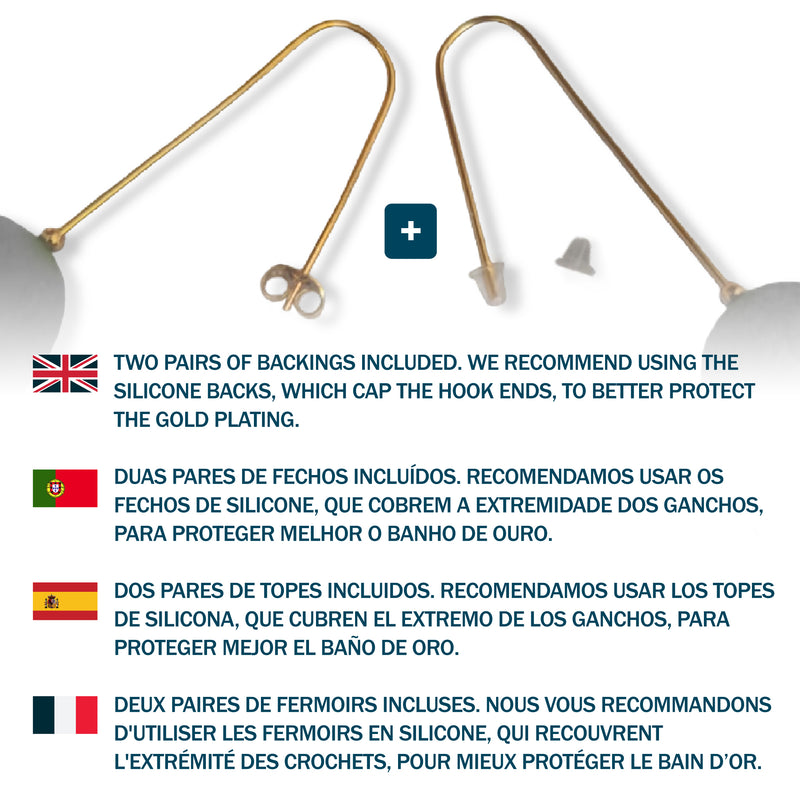 PENDIENTES COCOON CLASSIC - Hechos a mano - Bañados en oro de 24 quilates - Capullos de seda