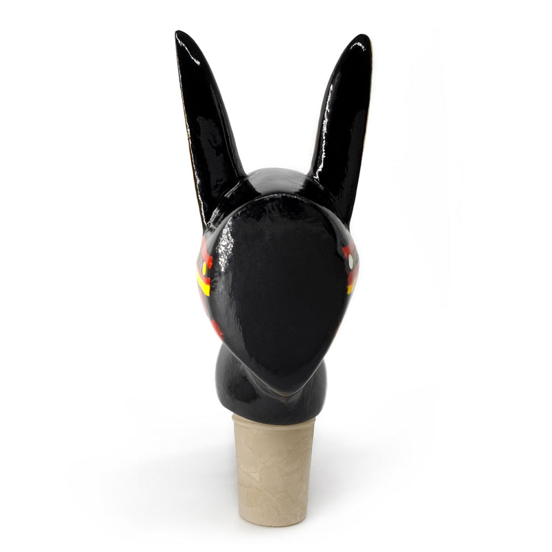 TAPÓN DECORATIVO PARA BOTELLAS - El burro del carnaval - Madera tallada y pintada a mano