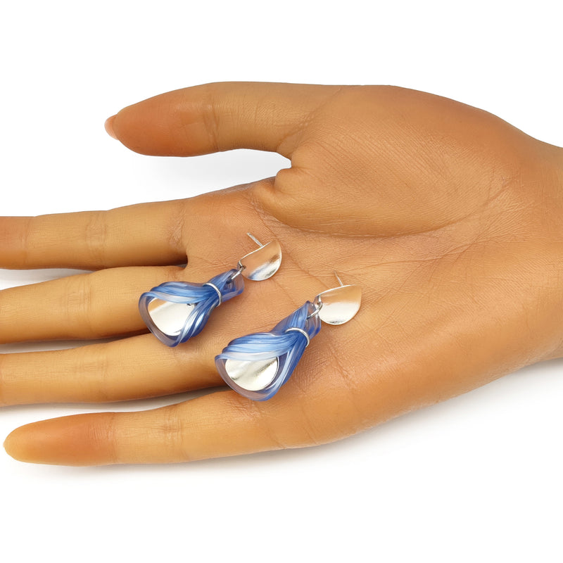 PENDIENTES ECOGLOW - Hechos a mano - Plata de ley 925 - Plástico reciclado de los revestimientos de las tapas de botellas