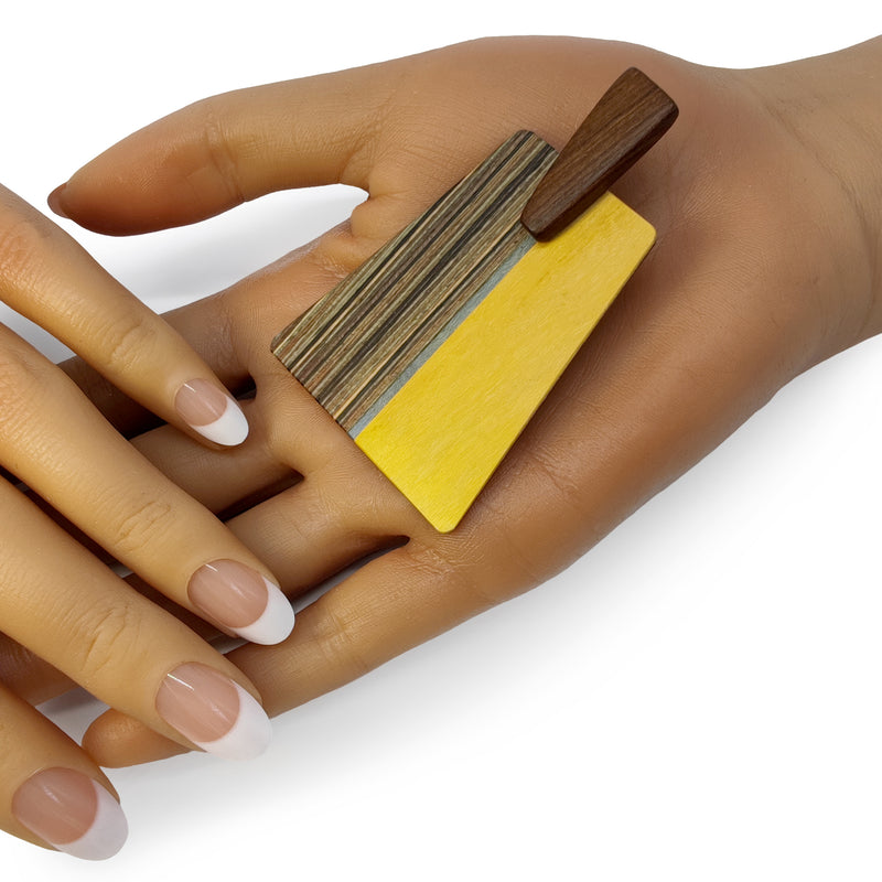PENDIENTES WOODIE TRAPEZE - Hechos a mano - Madera contrachapada de 3 capas cruzadas