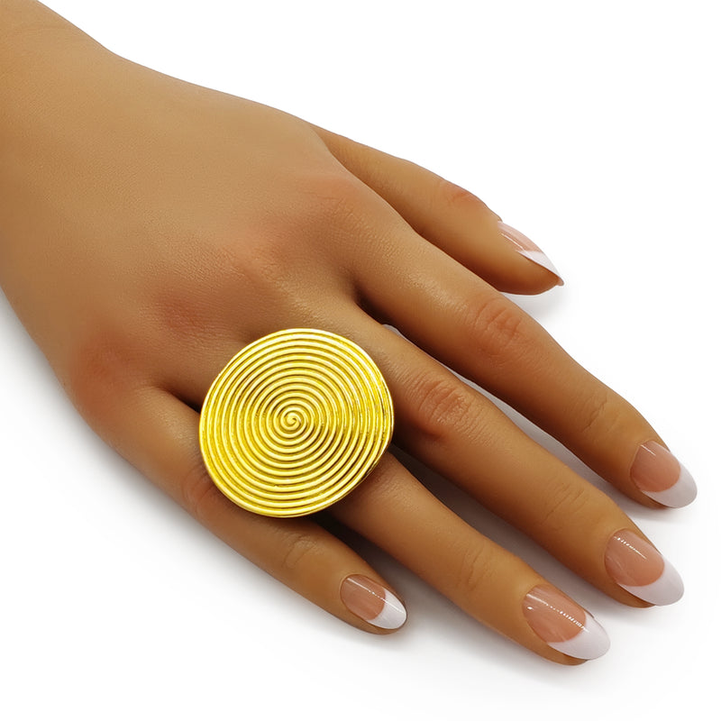 ANILLO CYCLO - Hecho a mano - Bañado en oro de 24 quilates