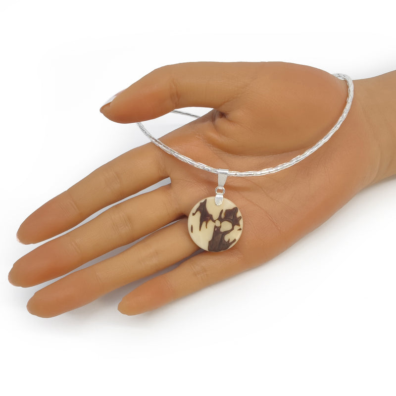 COLLAR YARA - Hecho a mano - Plata fina 999 - Tagua (marfil vegetal)