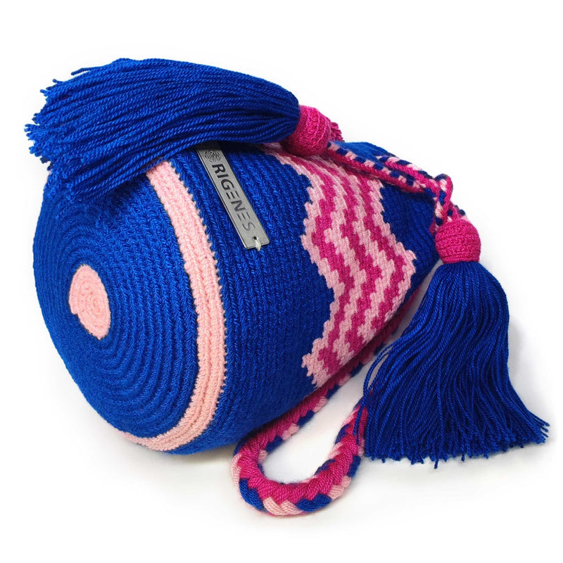BOLSO WAYUU PALOMINO - Tamaño MINI - Tejido manualmente a ganchillo por mujeres de la comunidad indígena Wayuu en La Guajira (Colombia)
