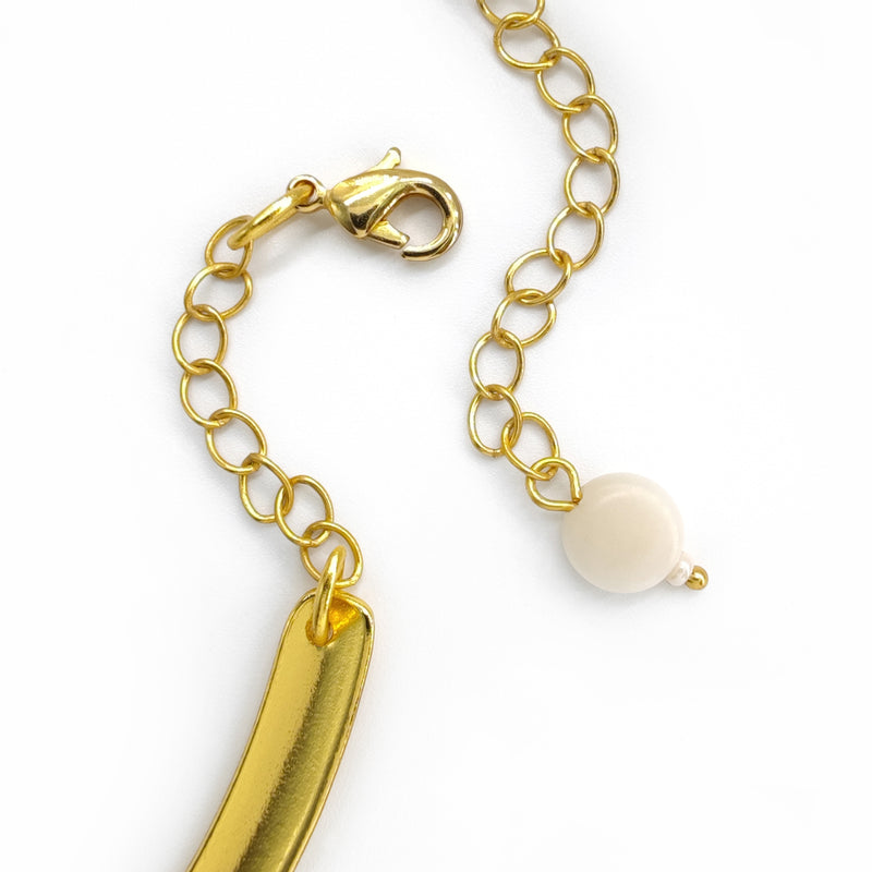 COLLAR NOZELA - Hecho a mano - Bañado en oro de 24 quilates - Tagua (marfil vegetal)