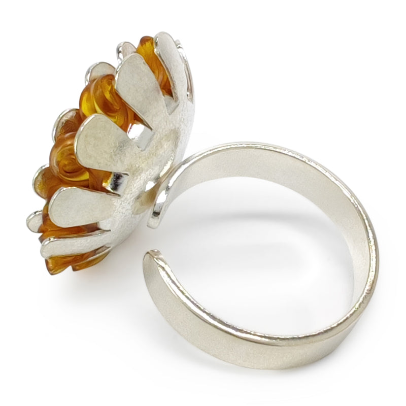 ANILLO ECOSOL - Hecho a mano - Ajustable - Plata de ley 925 - Plástico reciclado de los revestimientos de las tapas de botellas