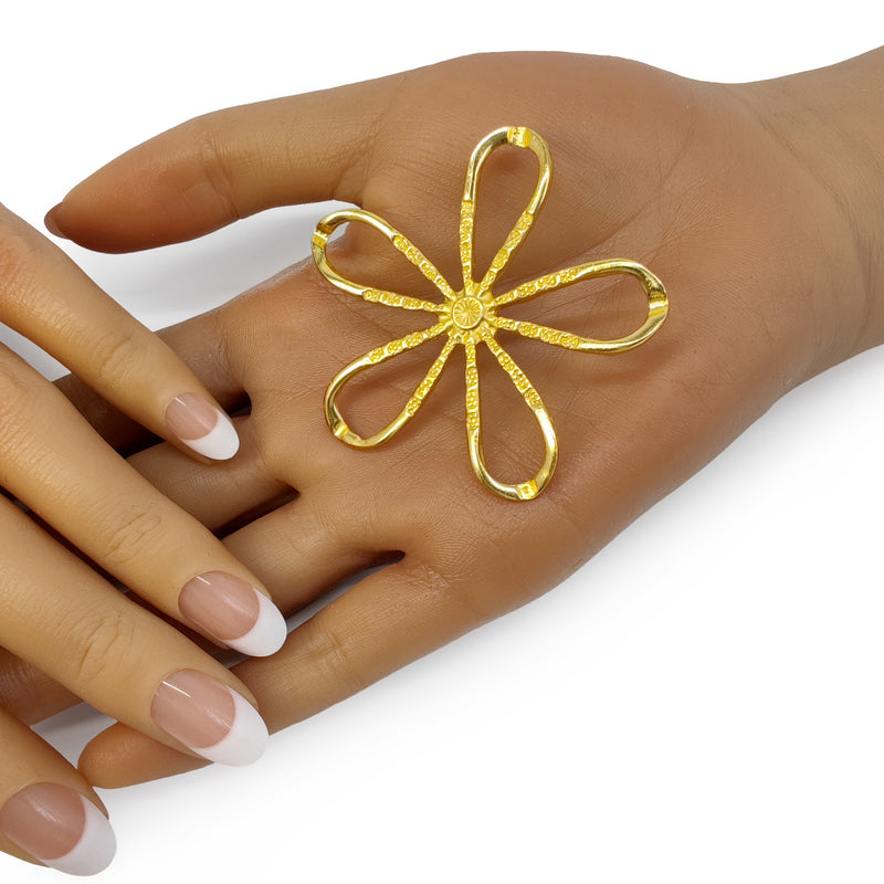 PENDIENTES FLORA - Hechos a mano - Bañados en oro de 24 quilates