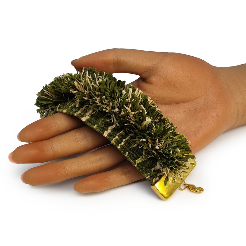 BRAZALETE MAÏZA - Hecho a mano - Bañado en oro de 24 quilates - Hojas de maíz