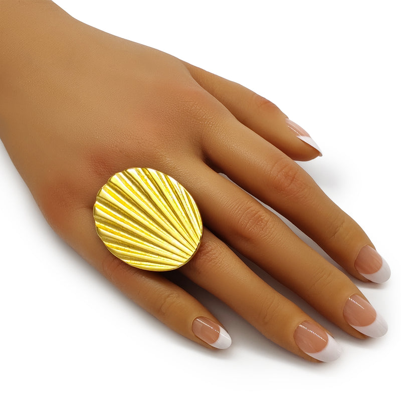 ANILLO ISLA - Hecho a mano - Bañado en oro de 24 quilates