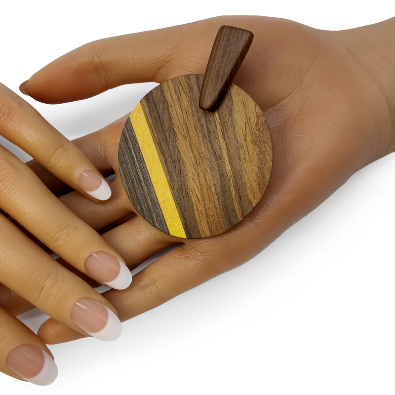 PENDIENTES WOODIE SOL - Hechos a mano - Madera contrachapada de 3 capas cruzadas