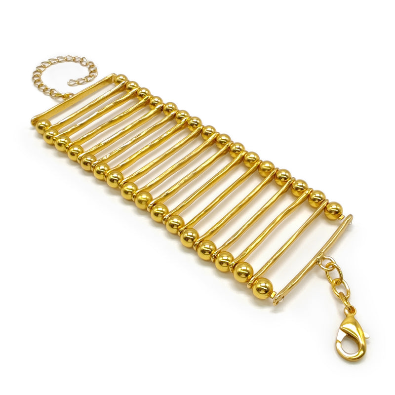 BRAZALETE ELEGANCIA - Hecho a mano - Bañado en oro de 24 quilates