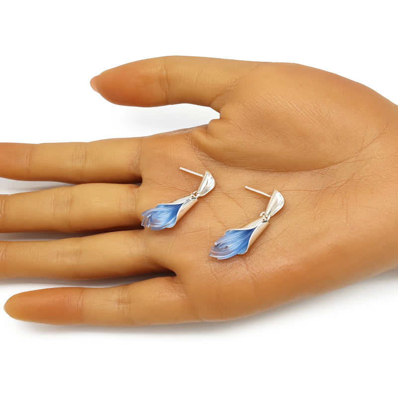 PENDIENTES ECOTHEA - Hechos a mano - Plata de ley 925 - Plástico reciclado de los revestimientos de las tapas de botellas