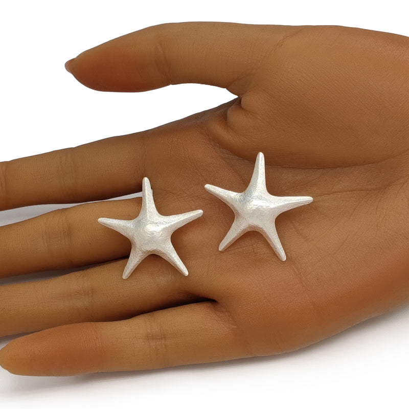 PENDIENTES MARINA STARFISH - Hechos a mano - Plata