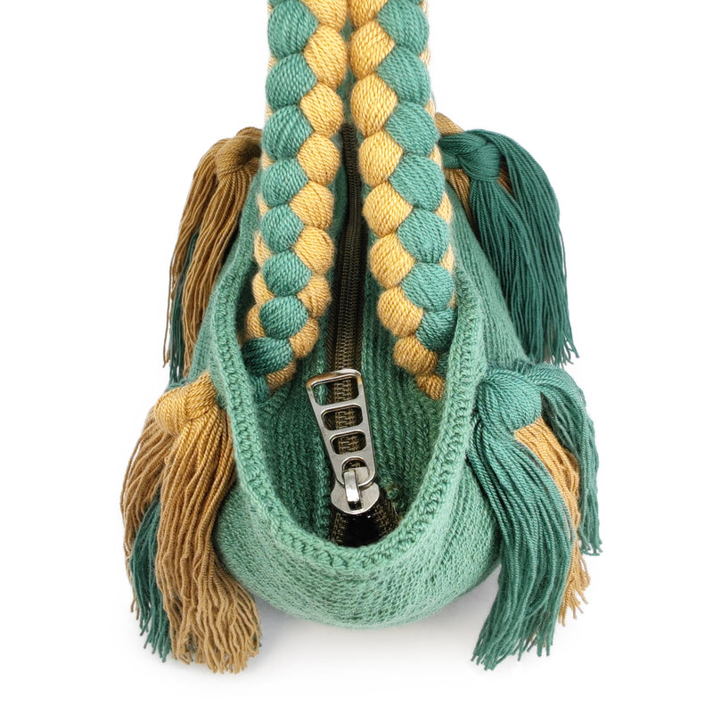 BOLSO WAYUU UMAKI - Tamaño MINI - Tejido manualmente a ganchillo por mujeres de la comunidad indígena Wayuu en La Guajira (Colombia)