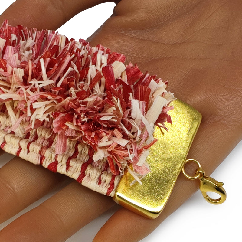 BRAZALETE MAÏZA - Hecho a mano - Bañado en oro de 24 quilates - Hojas de maíz