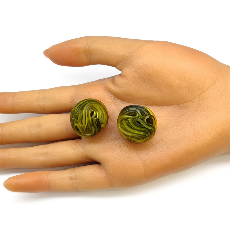 PENDIENTES ECOTOPIA - Hechos a mano - Plata de ley 925 - Plástico reciclado de los revestimientos de las tapas de botellas