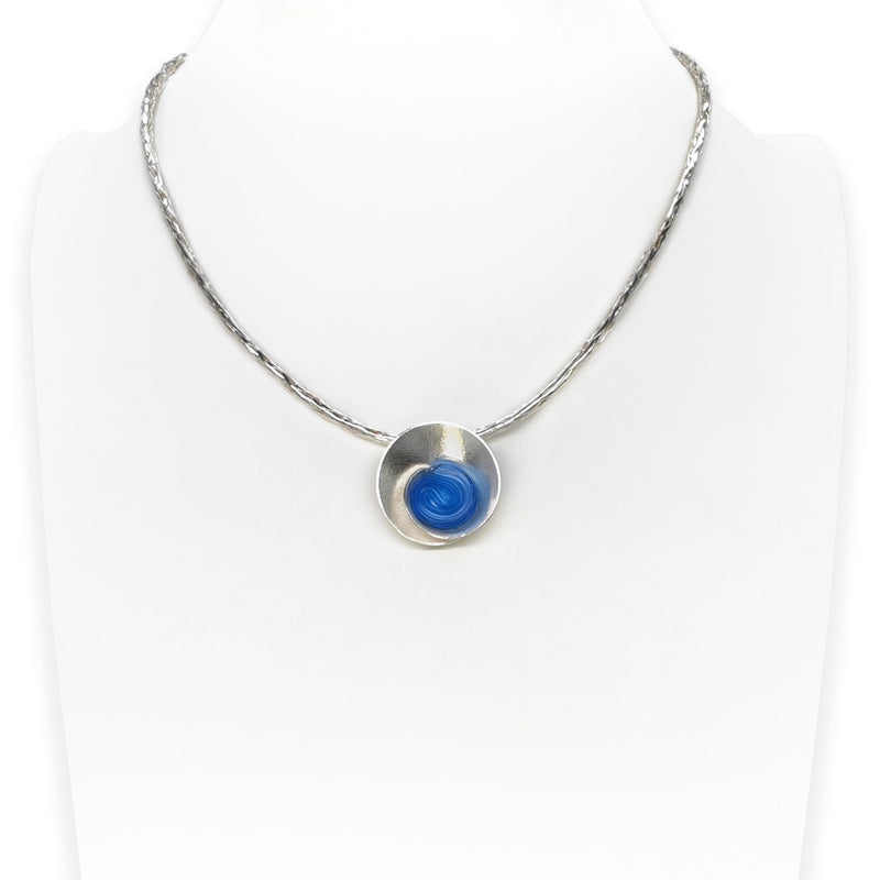 COLLAR ECOSENS - Hecho a mano - Plata fina 999 & plata de ley 925 - Plástico reciclado de los revestimientos de las tapas de botellas