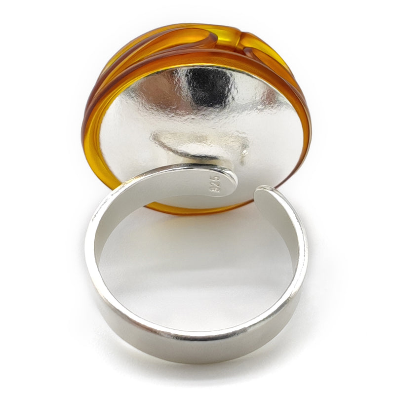 ANILLO ECOTOPIA - Hecho a mano - Ajustable - Plata de ley 925 - Plástico reciclado de los revestimientos de las tapas de botellas