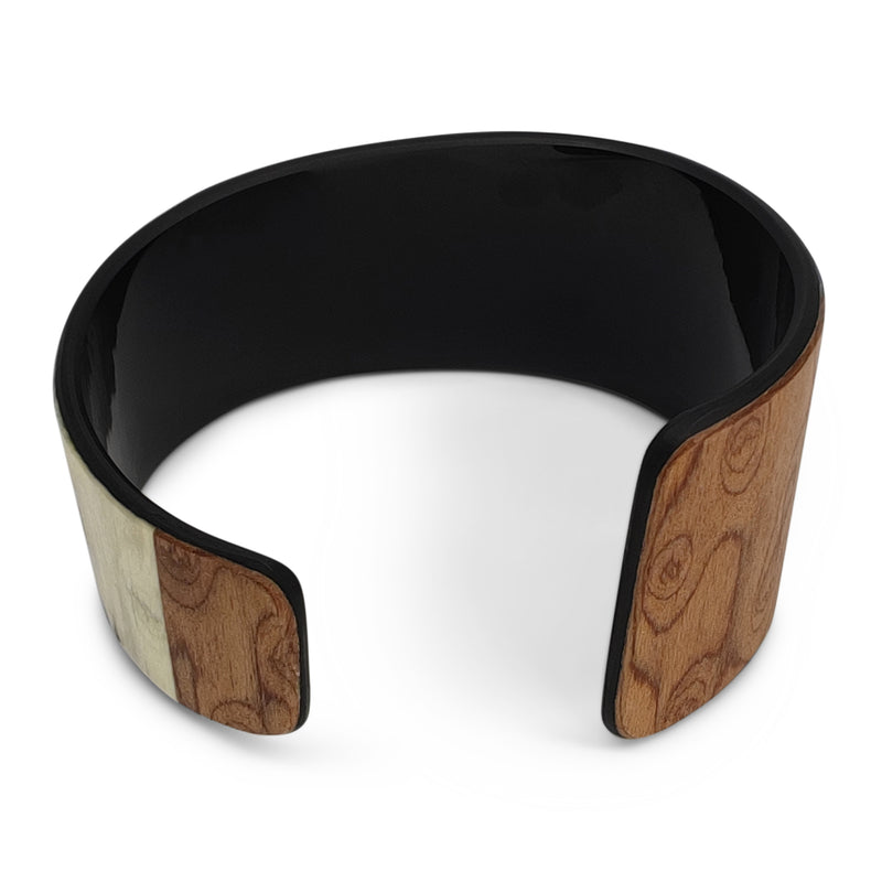 BRAZALETE ARBOREAL - Unisex - Hecho a mano - Chapa de madera natural