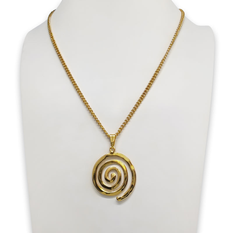 COLLAR ELDORADO ESPIRAL - Hecho a mano - Bañado en oro de 24 quilates