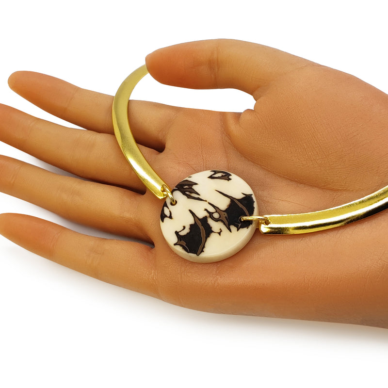 COLLAR MARISOL - Hecho a mano - Bañado en oro de 24 quilates - Tagua (marfil vegetal)