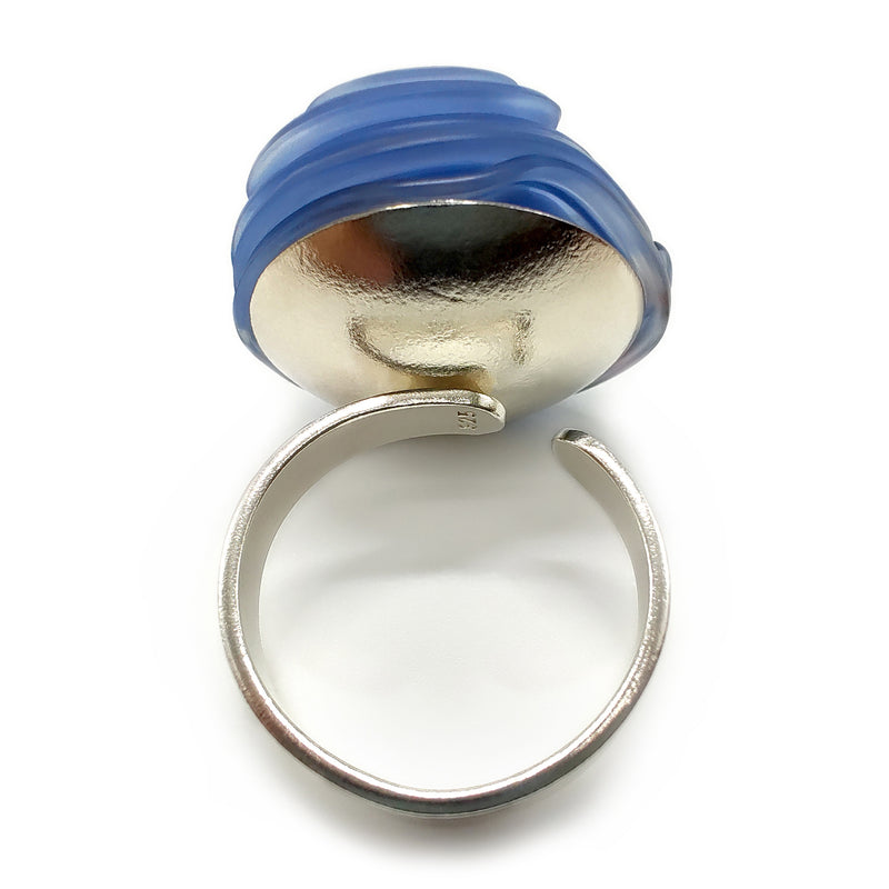 ANILLO ECOTOPIA - Hecho a mano - Ajustable - Plata de ley 925 - Plástico reciclado de los revestimientos de las tapas de botellas